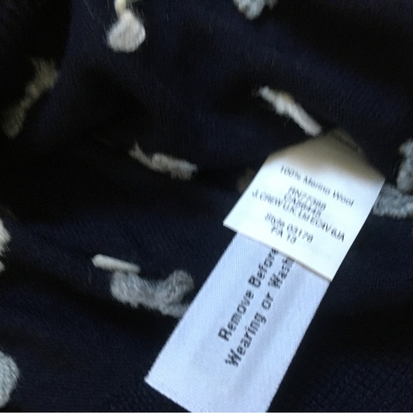 J Crew merino wool navy blue sweater with detail. Size small - Picture 5 of 5